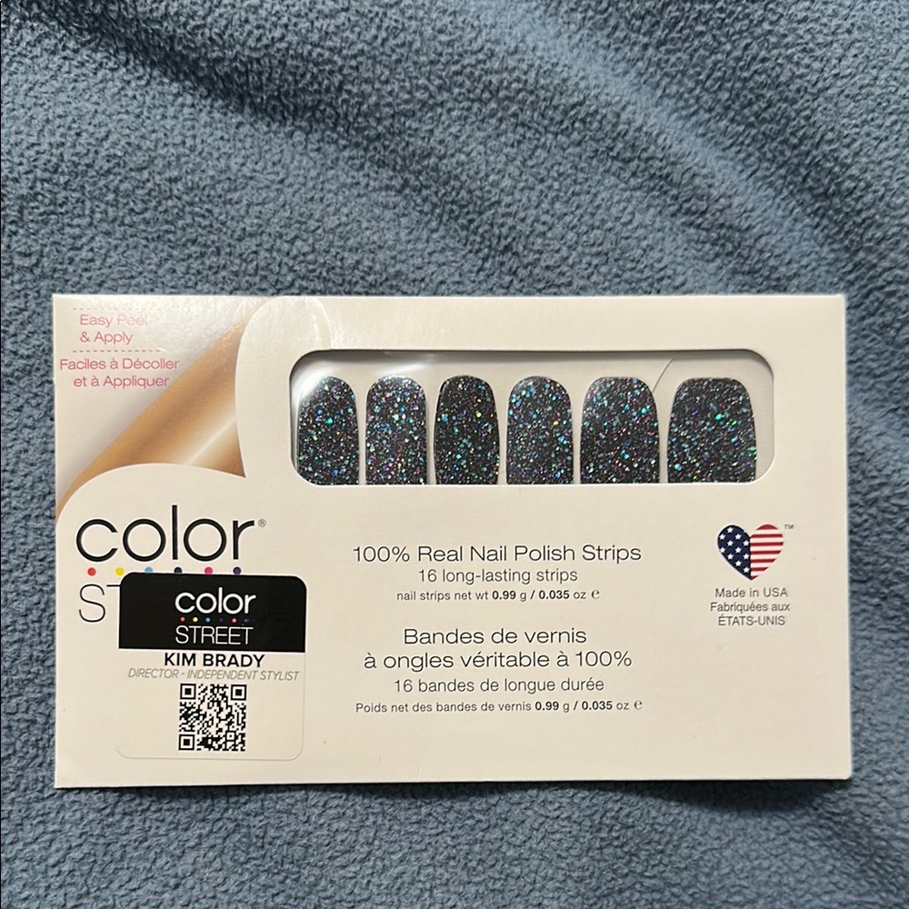 Color Street Silver and Black Press-On Nails